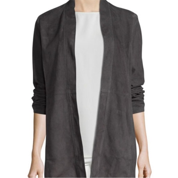 Eileen Fisher The Fisher Project Soft Suede Kimono Jacket, Cinder XS - Picture 3 of 11